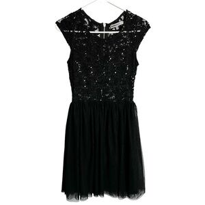 Bailey Blue -‎ Juniors Black Sequin & Lace Dress - Sz. L